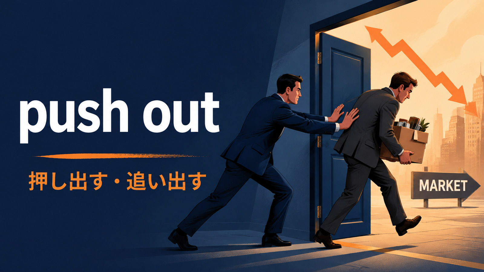 push outの意味は？「押し出す・追い出す」の使い方とforce outとの違い