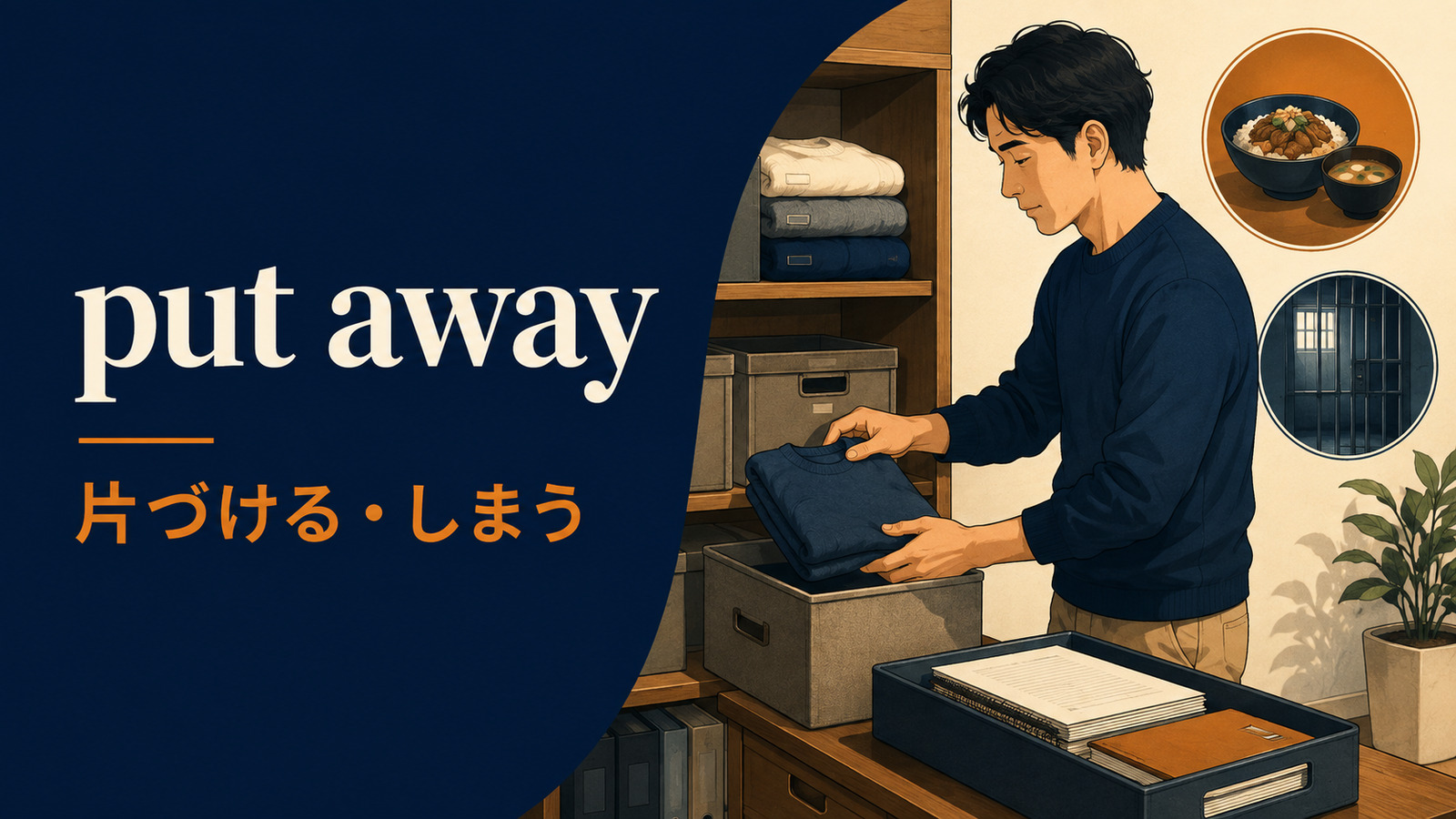 put awayの意味は？「片づける」以外の使い方・語順と例文