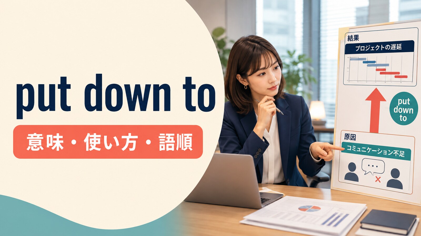 put down toの意味は？「～が原因だと考える」の語順とput down asとの違い