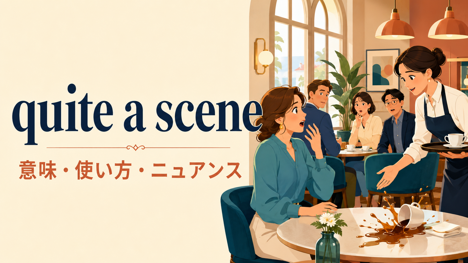 quite a sceneの意味・使い方・ニュアンスを解説するアイキャッチ画像