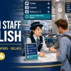 駅の案内所で乗換と切符を英語で案内する駅係員