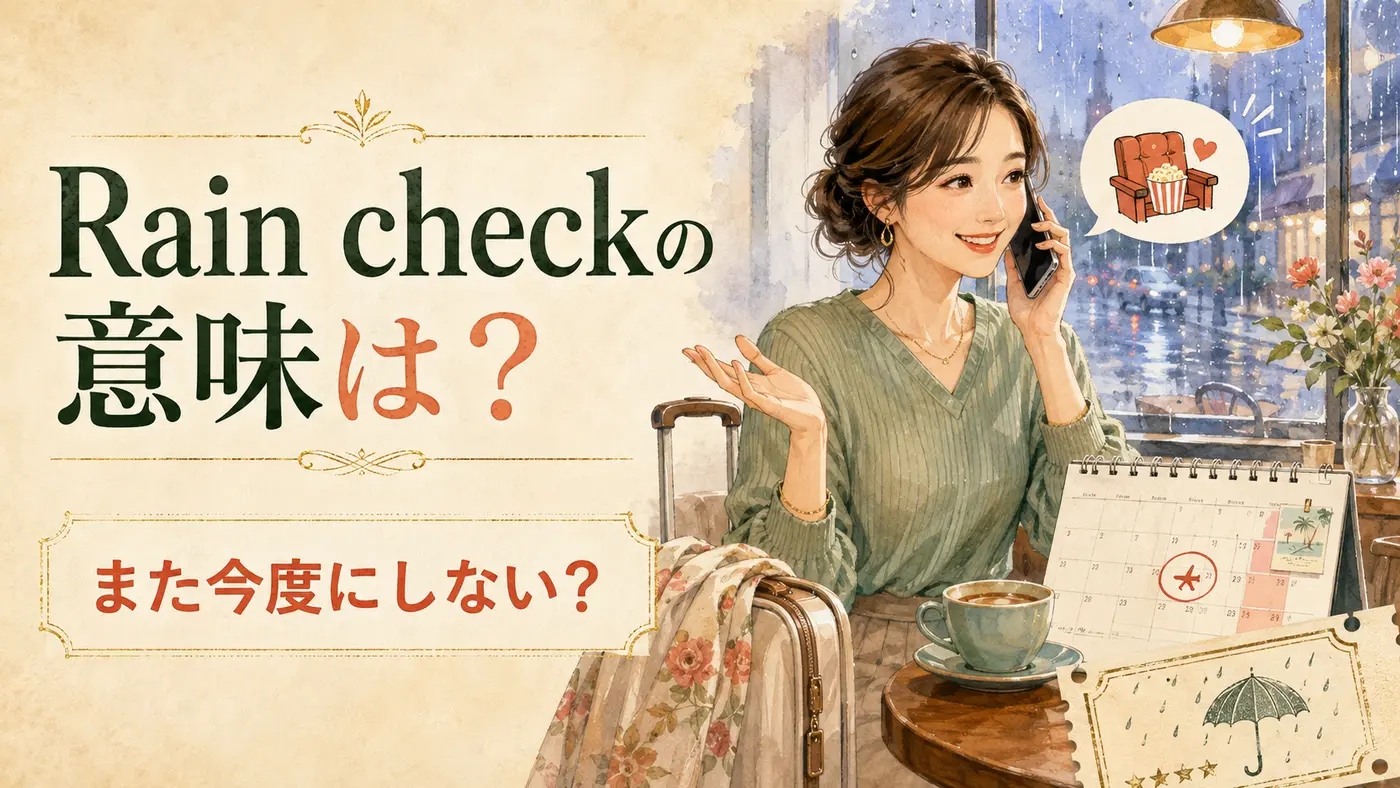 Rain checkの意味は?誘いを断って「また今度にしない?」と伝える英語