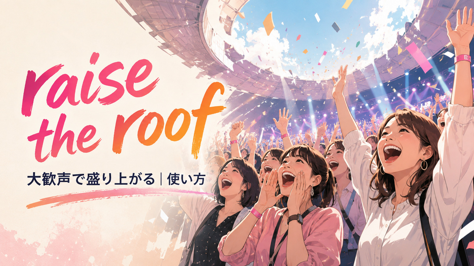 raise the roofの意味は？「大歓声で盛り上がる」の使い方と例文