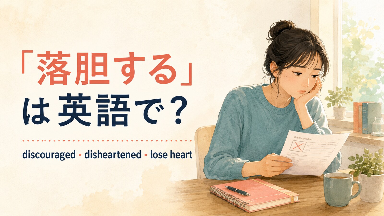「落胆する」は英語で？discouraged・disheartened・lose heartの違い