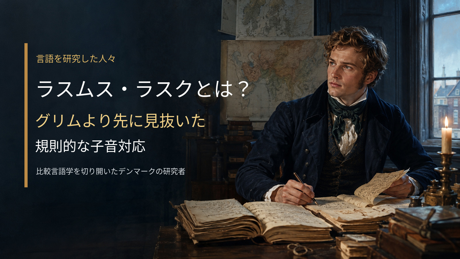 ラスムス・ラスクと規則的な子音対応を紹介するアイキャッチ画像