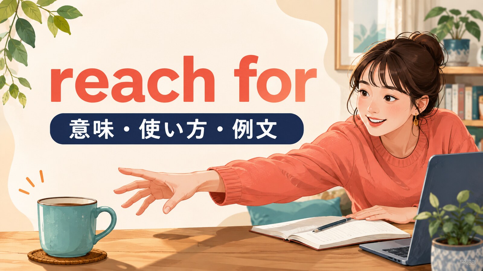 reach forの意味は？「手を伸ばす・つい頼る」の使い方とreach outとの違い