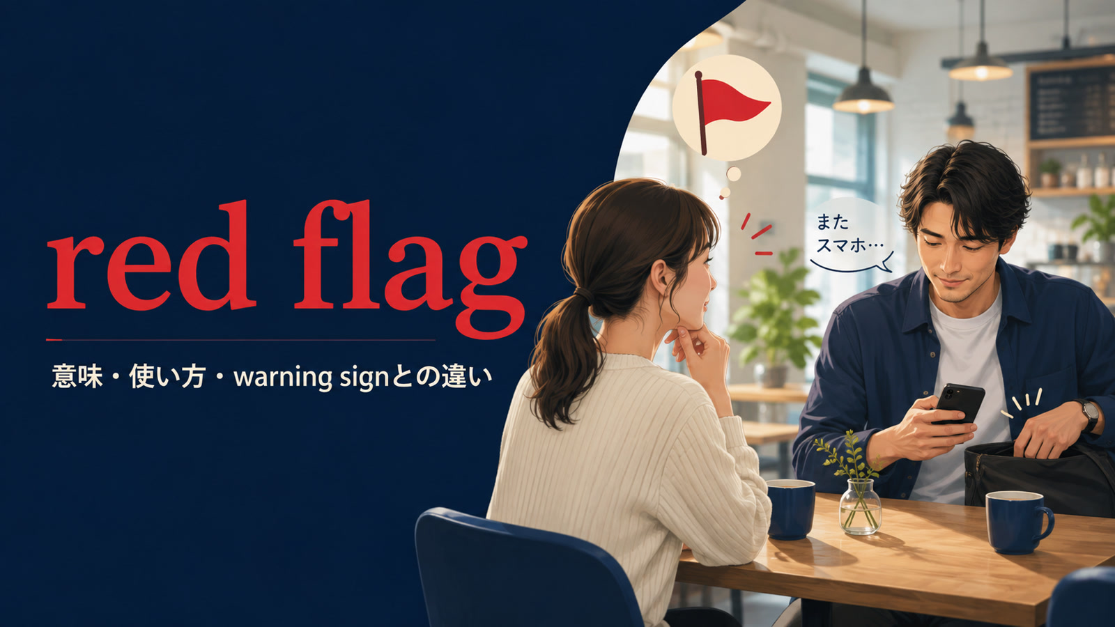 red flagの意味・使い方・warning signとの違いを解説するアイキャッチ画像