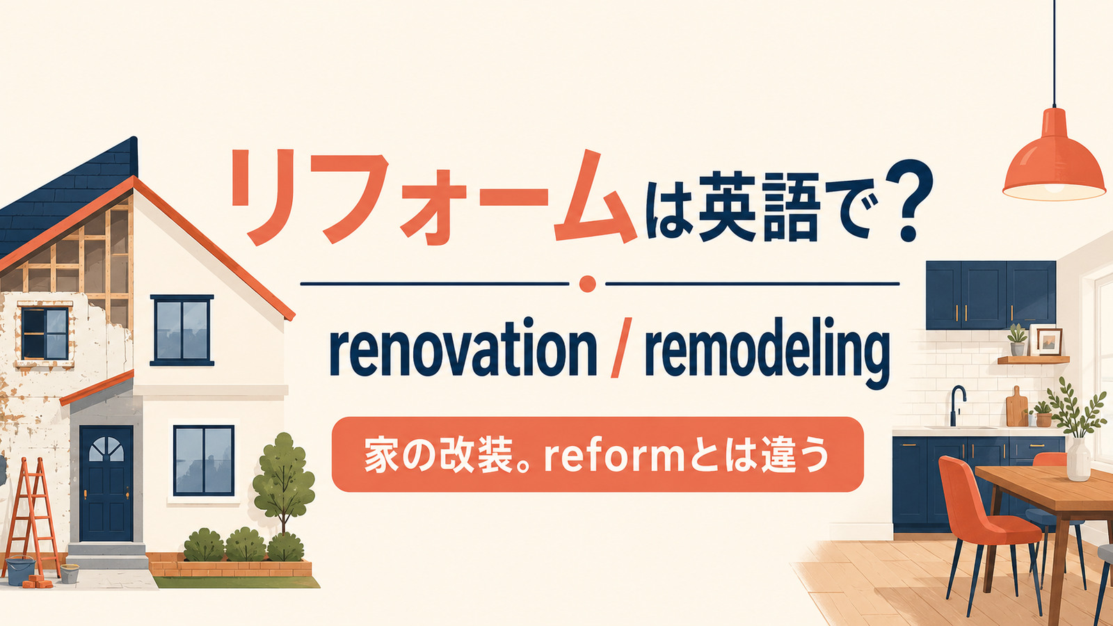 「リフォーム」の自然な英語表現を解説するアイキャッチ画像