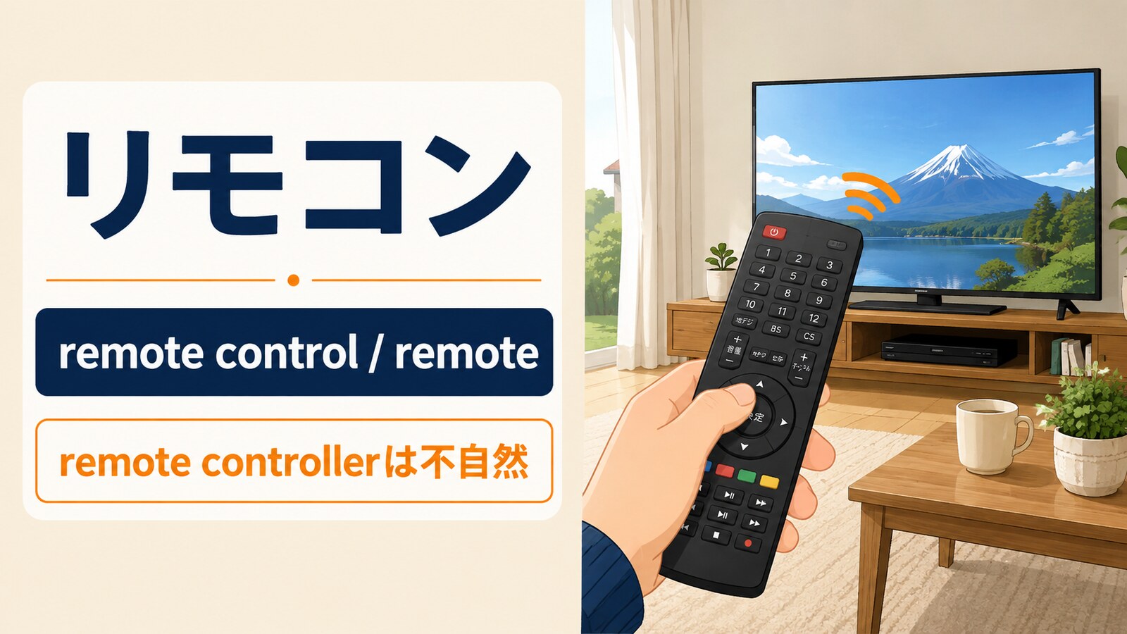 リモコンの自然な英語と使い分け