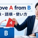remove A from Bの意味・語順・使い方を示すアイキャッチ画像
