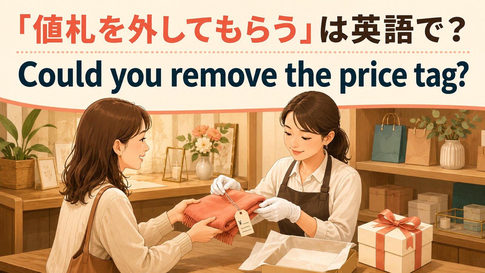 「値札を外してもらう」は英語で? Could you remove the price tag? のアイキャッチ画像