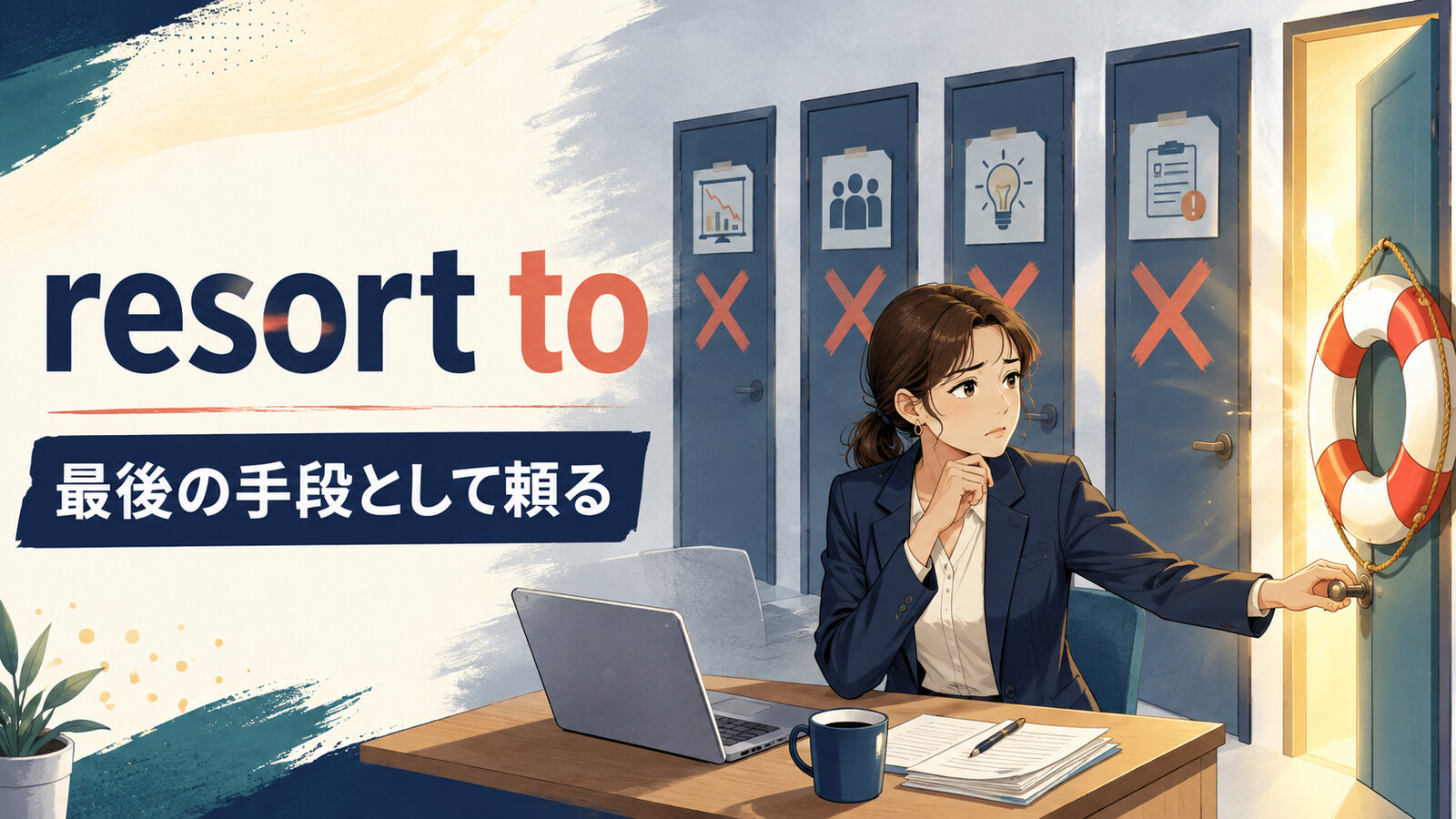 resort toの意味は？「最後の手段として頼る」の使い方・語順と例文