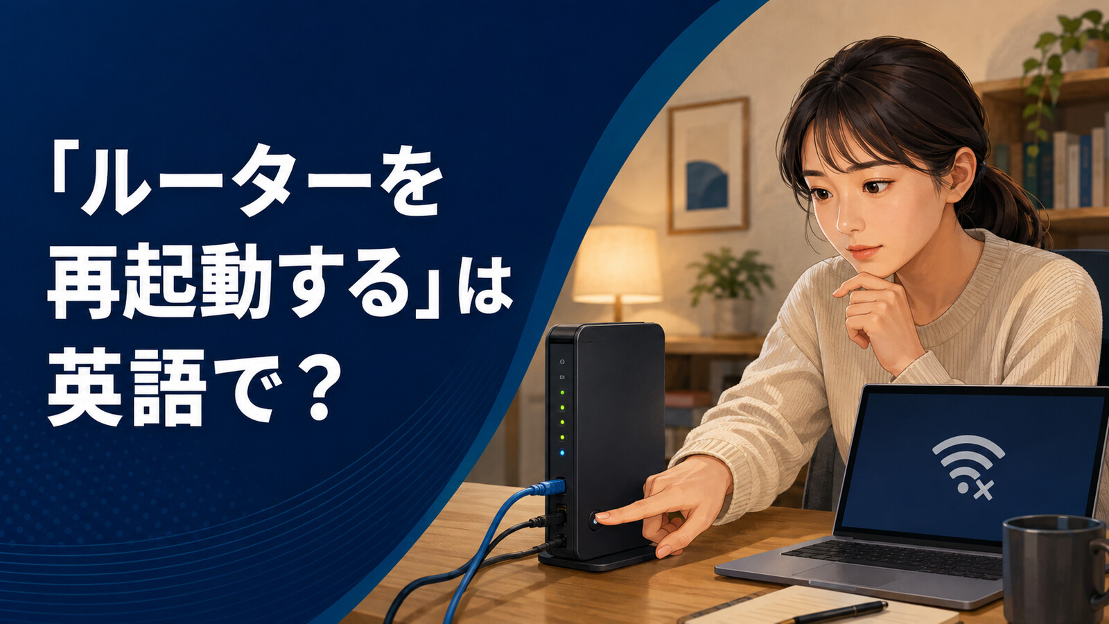 「ルーターを再起動する」は英語で？restart the routerのアイキャッチ