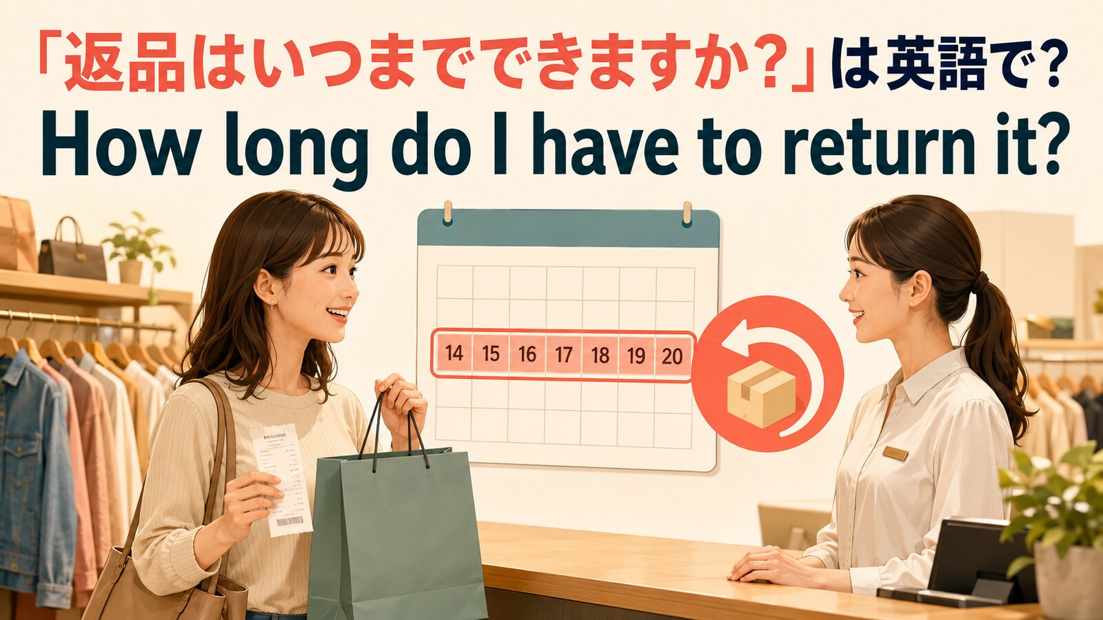 「返品はいつまでできますか？」は英語で？ How long do I have to return it? のアイキャッチ画像