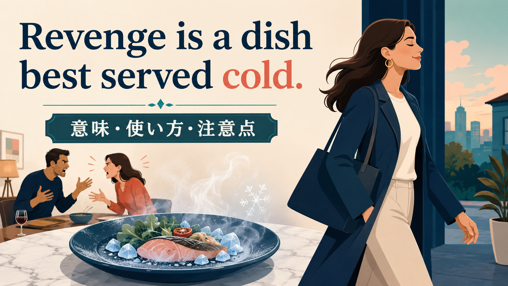 Revenge is a dish best served cold.の意味は？使い方・ニュアンスと例文