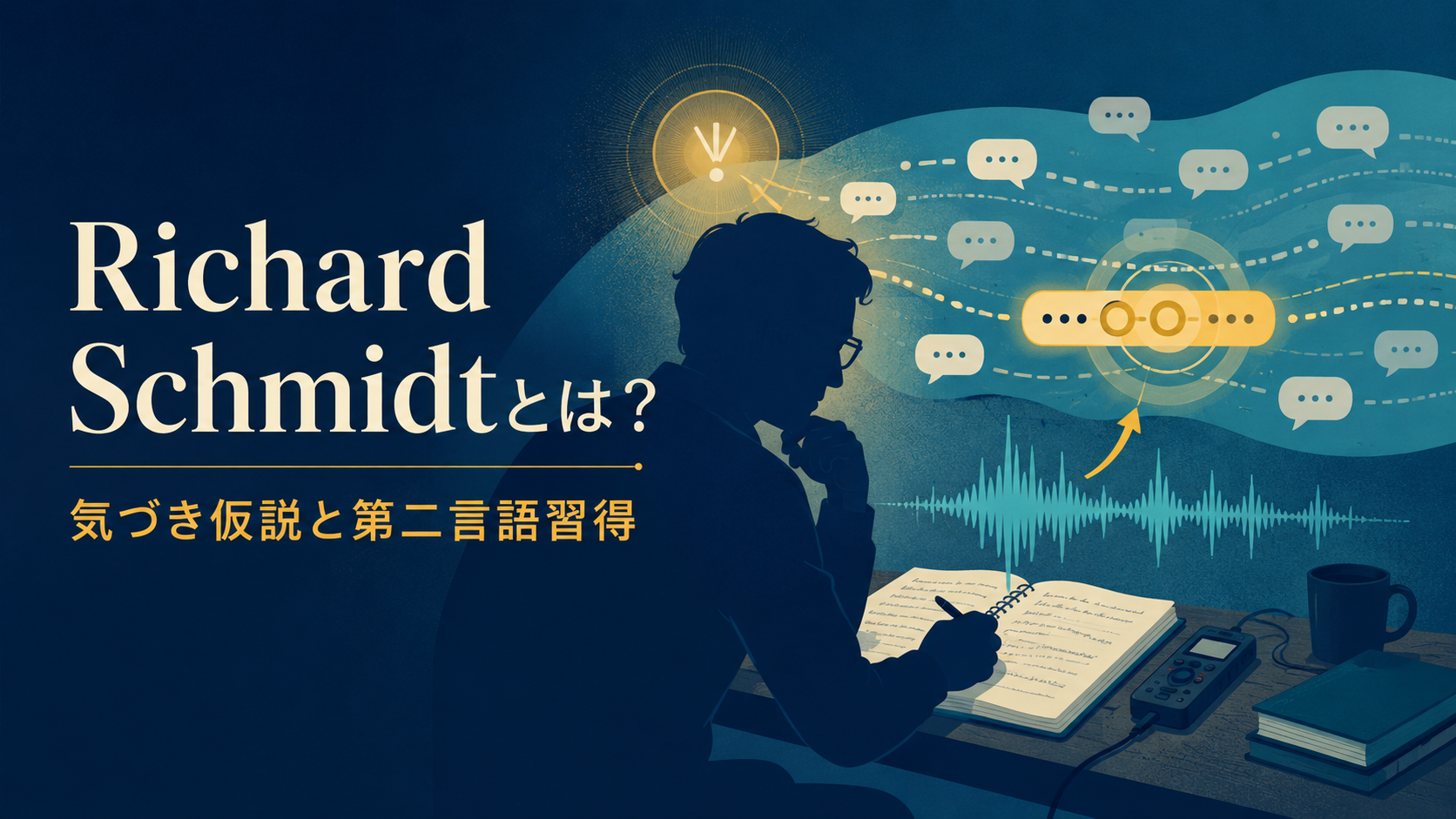 Richard Schmidtと気づき仮説・第二言語習得を表したアイキャッチ