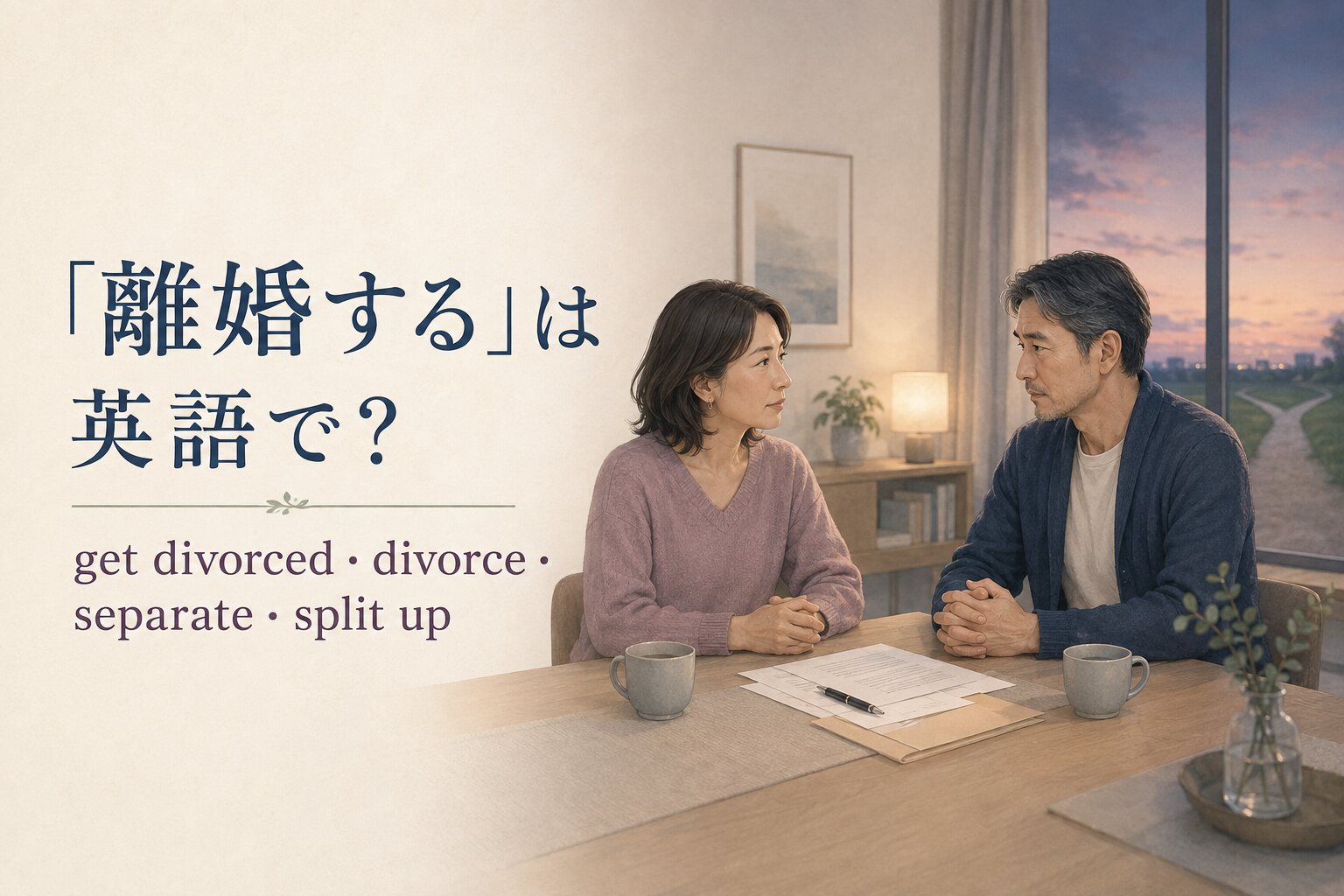 「離婚する」は英語で?get divorced・divorce・separate・split up
