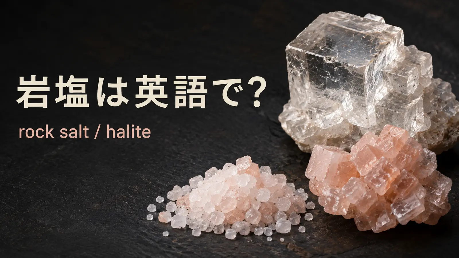 岩塩は英語でrock salt、鉱物名はhaliteと表すアイキャッチ画像
