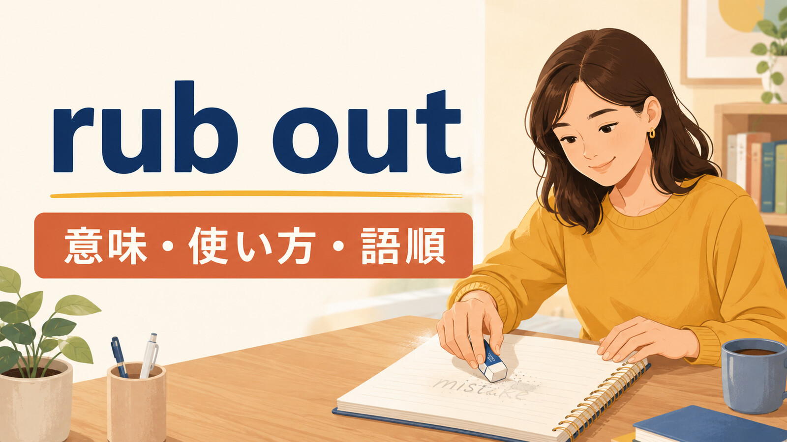 rub outの意味は？「こすって消す」の使い方と注意すべき俗語