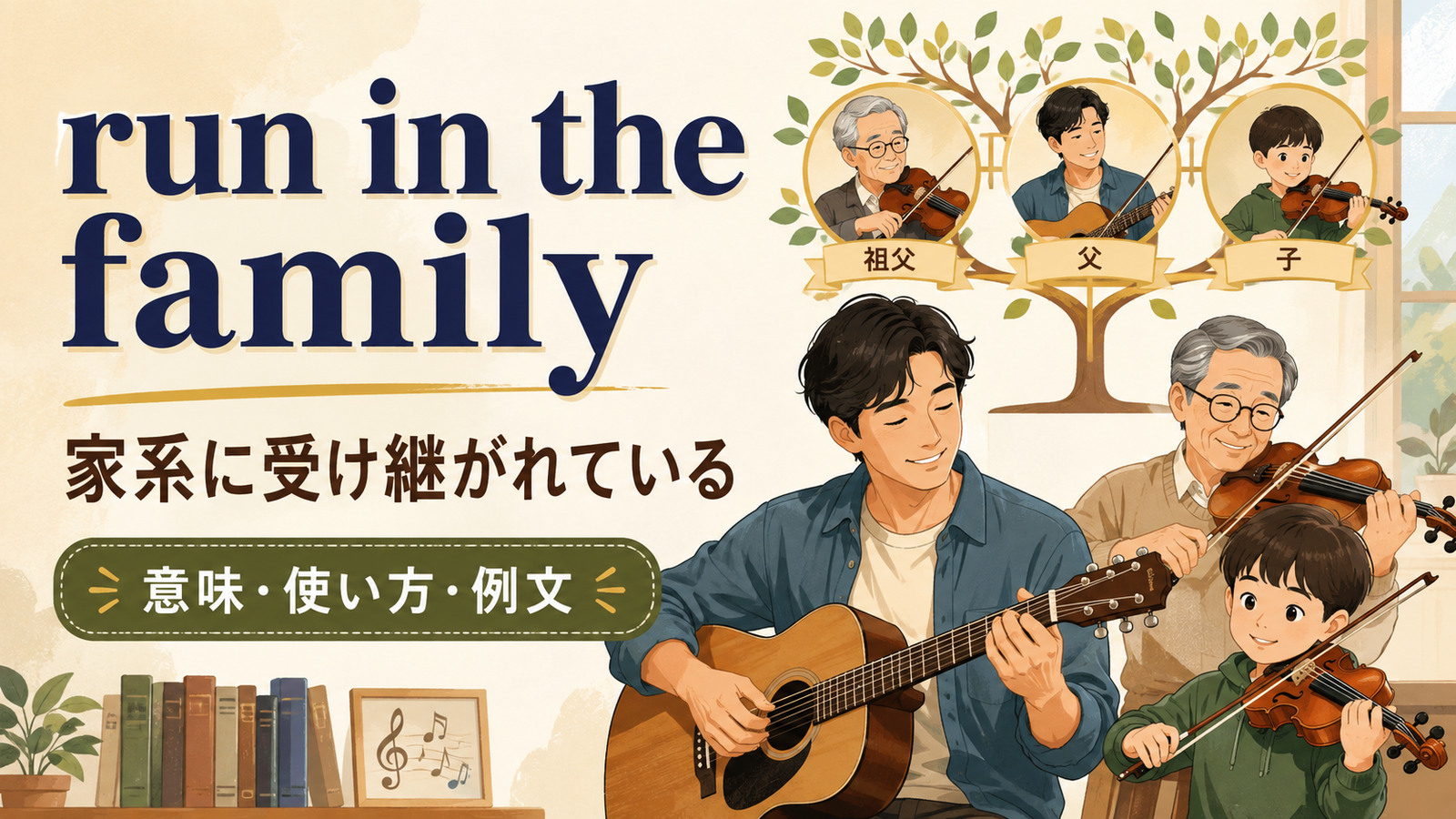 run in the familyの意味と使い方を解説するアイキャッチ画像
