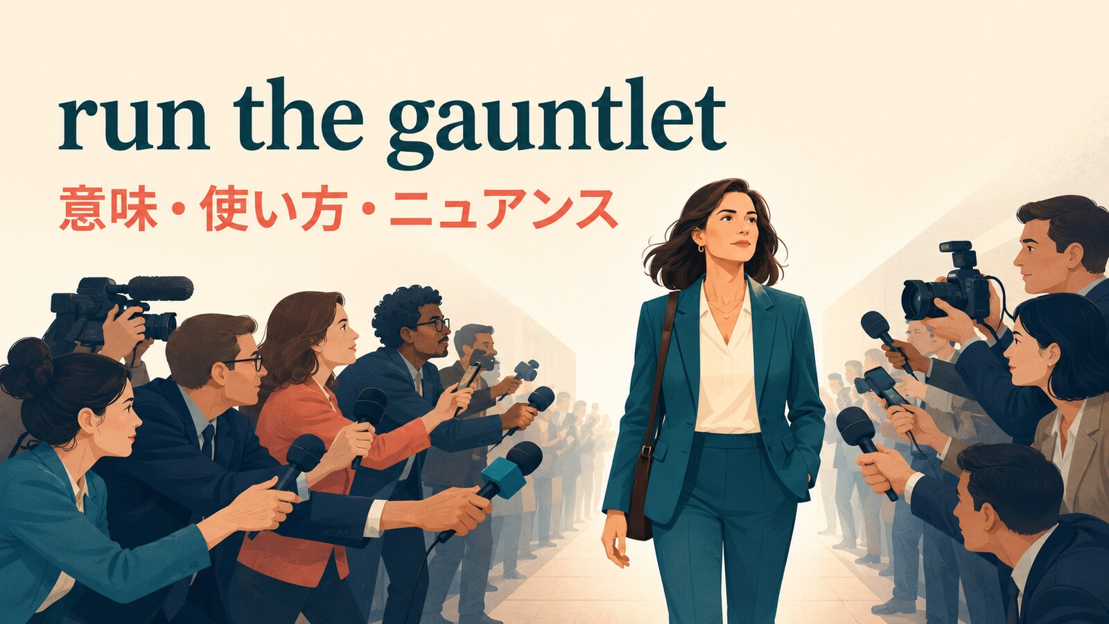 run the gauntletの意味・使い方・ニュアンスを解説するアイキャッチ画像
