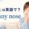 「鼻水」は英語で？runny noseの意味と使い方