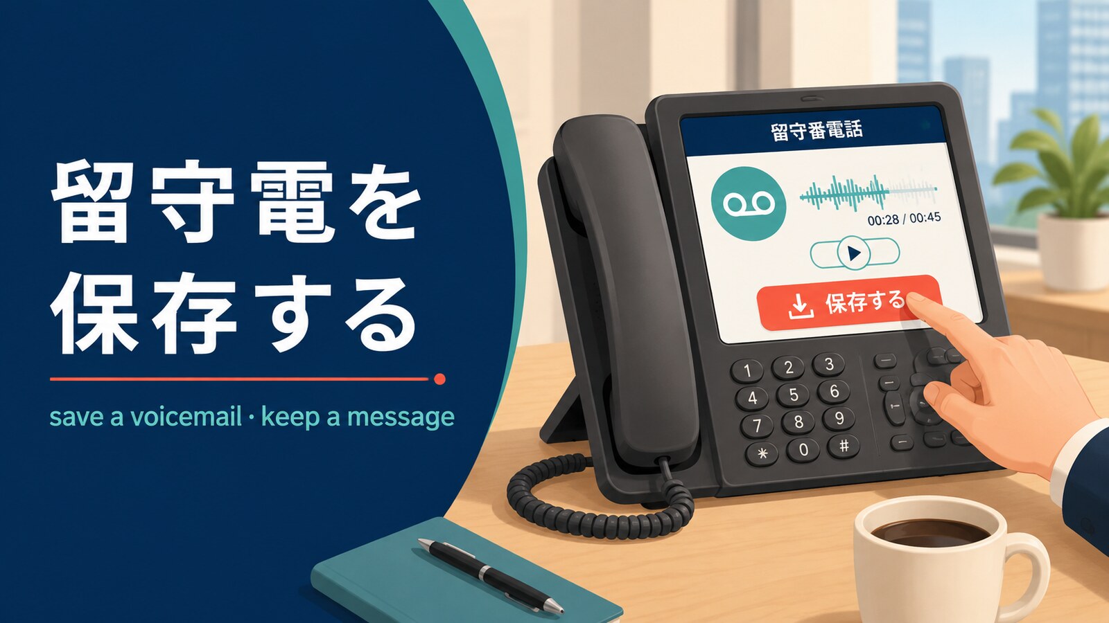 留守電を保存する英語とsave・keep・archiveの違い