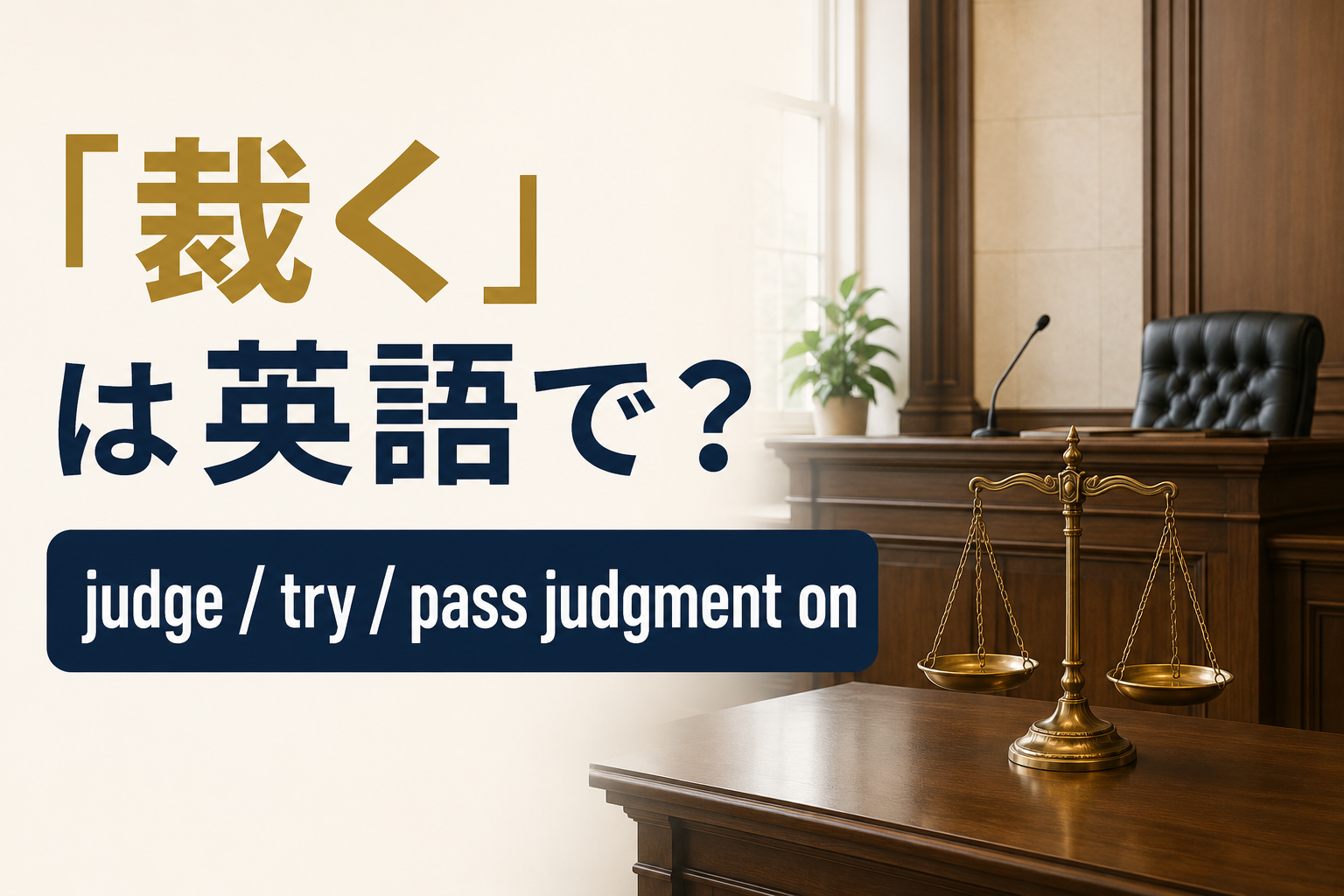 「裁く」は英語で？judge・try・pass judgment on