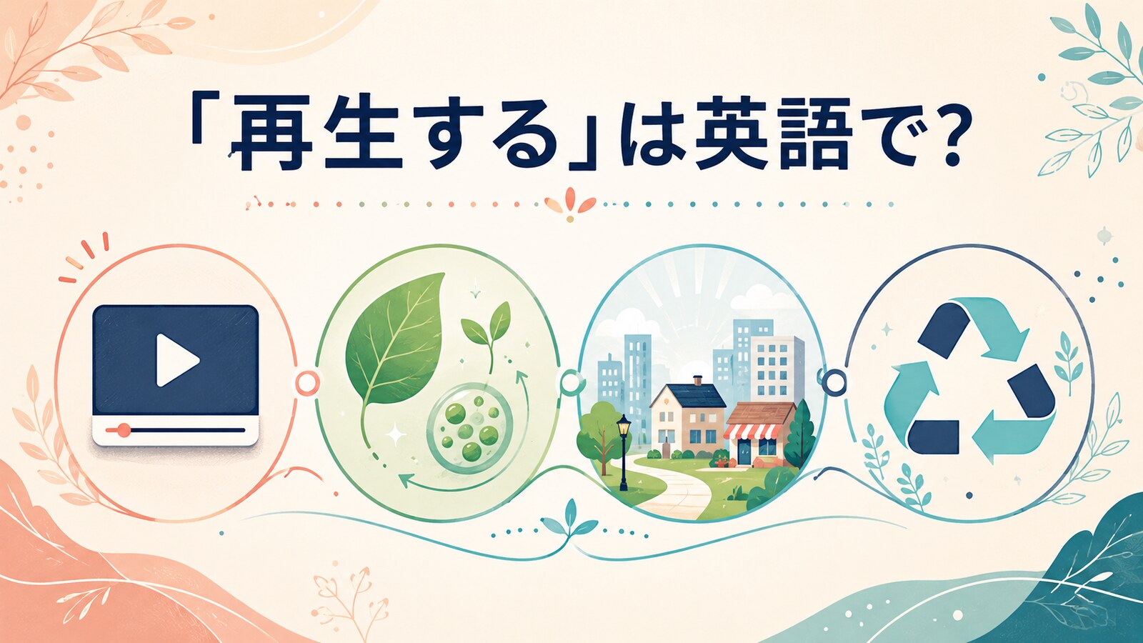 「再生する」は英語で？play・regenerate・revive・recycleの違い