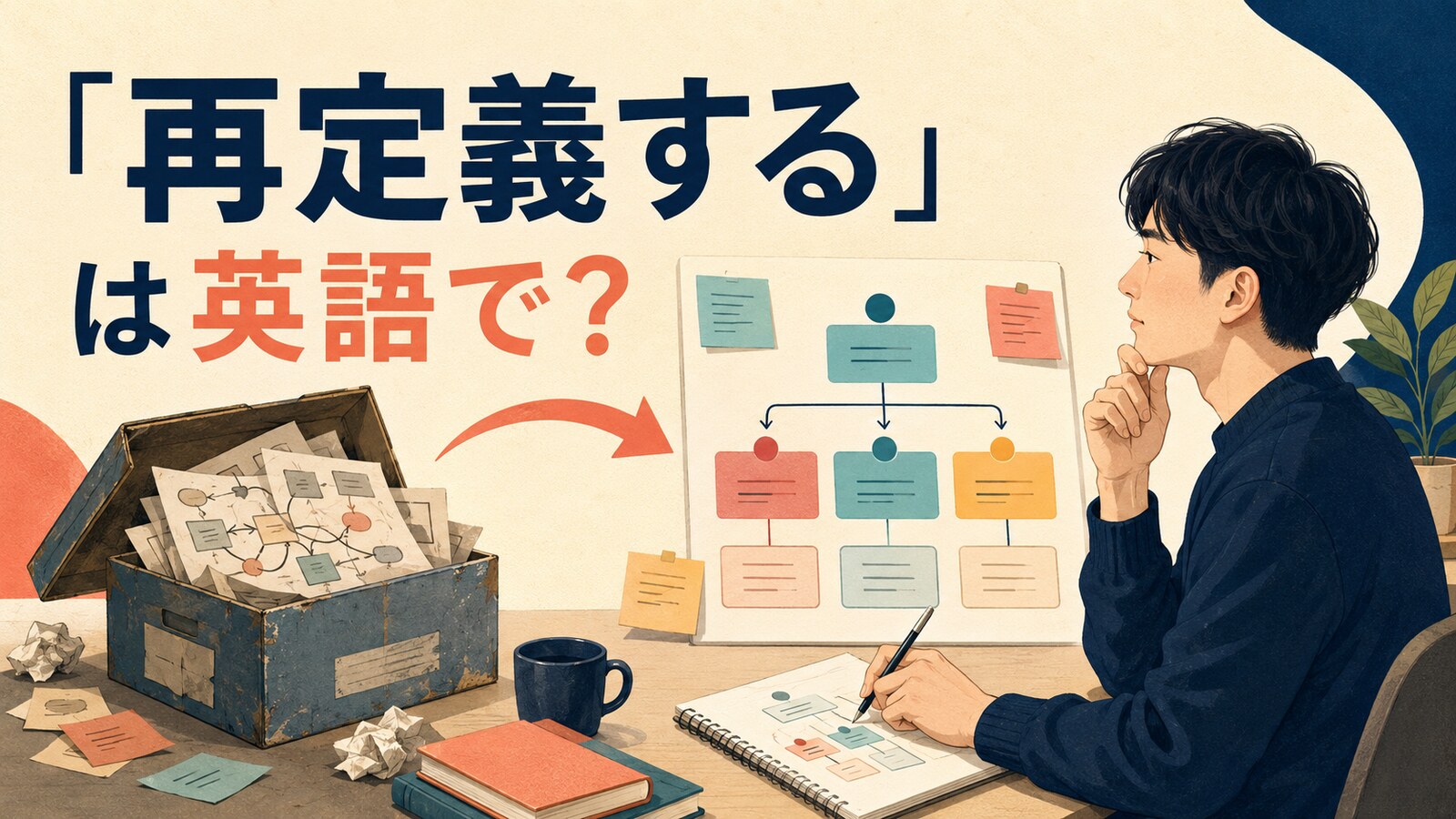 「再定義する」は英語で?redefineなどの表現を解説する記事のアイキャッチ