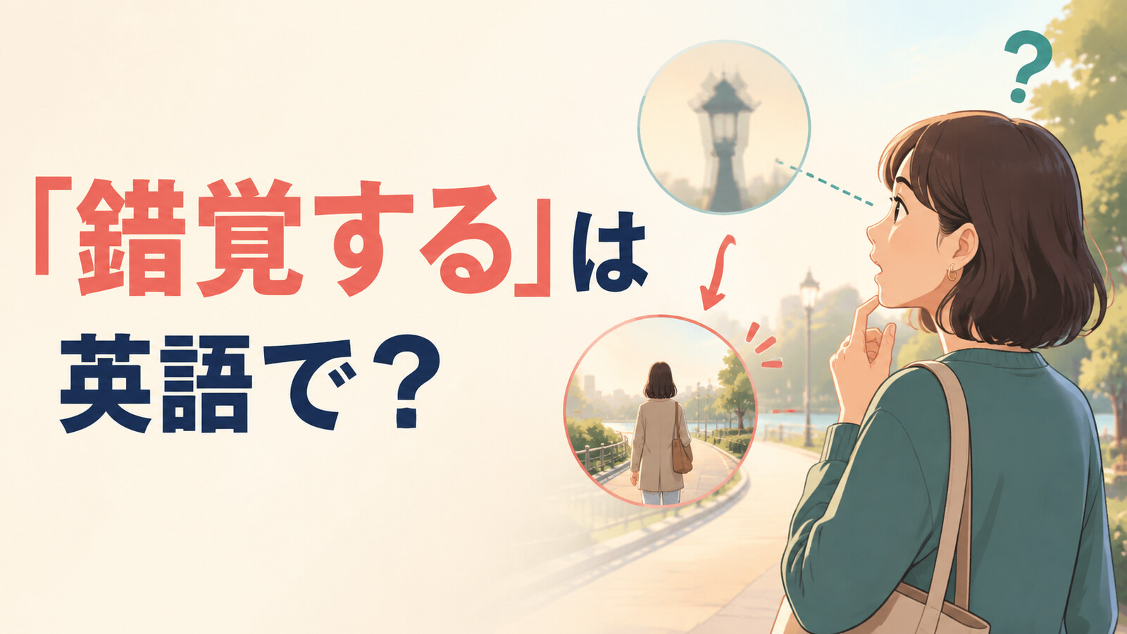 「錯覚する」は英語で？mistake A for B・think・illusionの違いを学ぶアイキャッチ