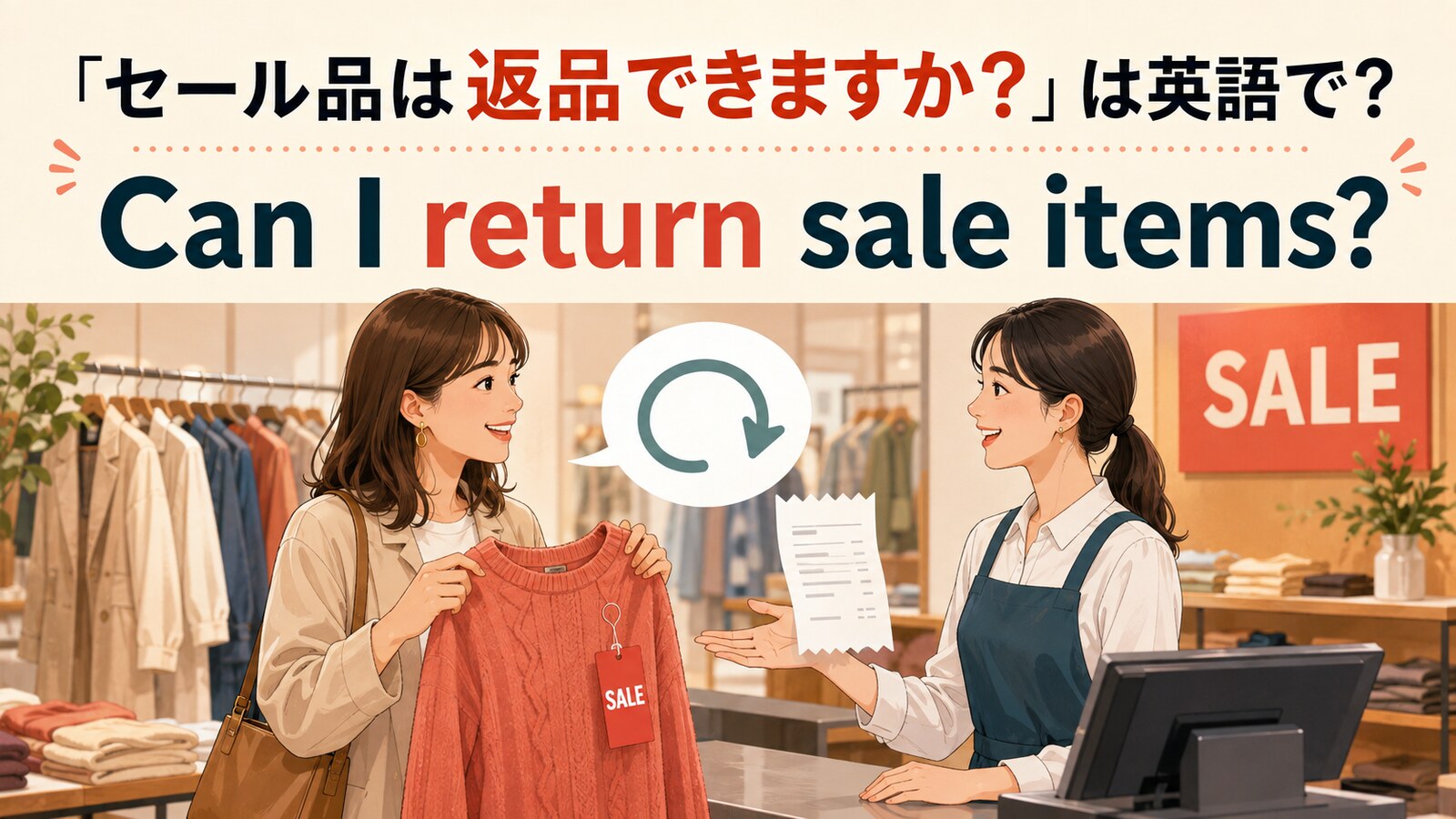 「セール品は返品できますか？」は英語で？sale item・final saleの違い