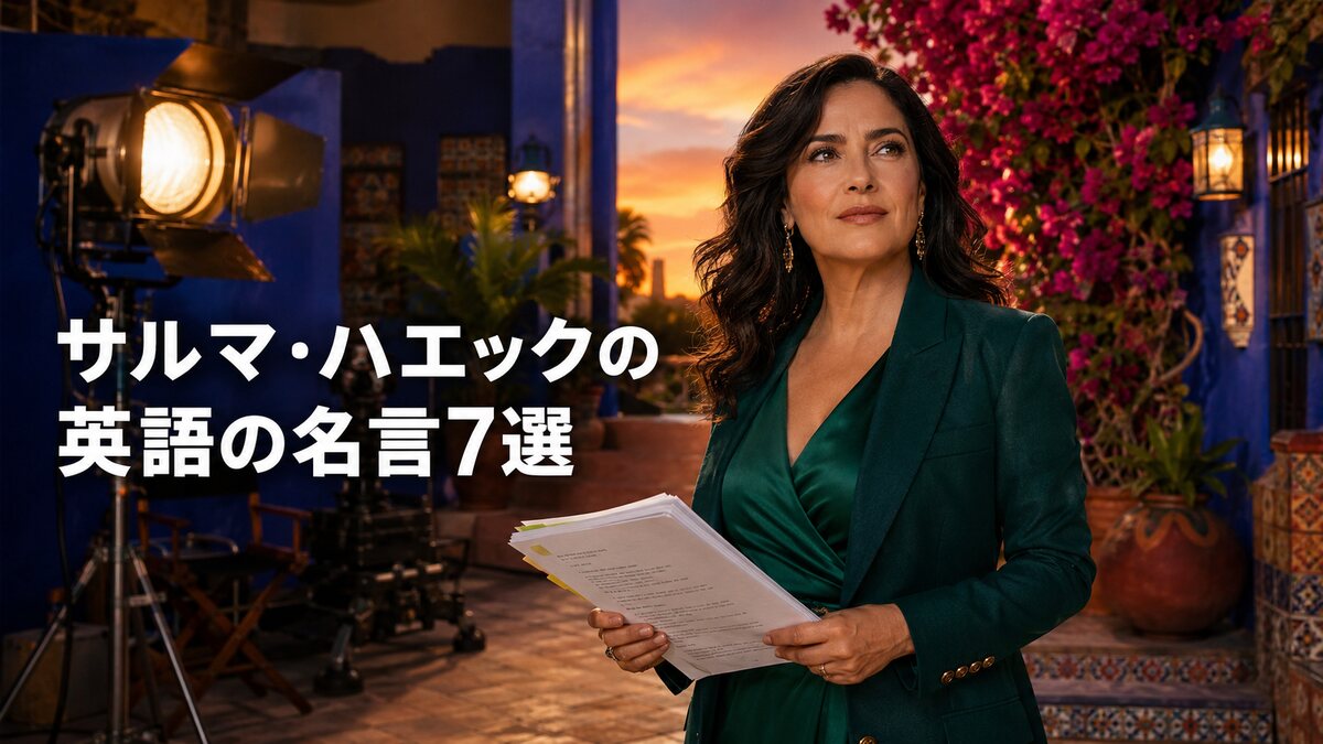 サルマ・ハエックの英語の名言7選を紹介する横長アイキャッチ