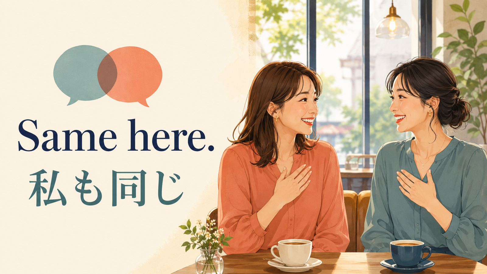 Same here.(私も同じ)の意味を示すアイキャッチ
