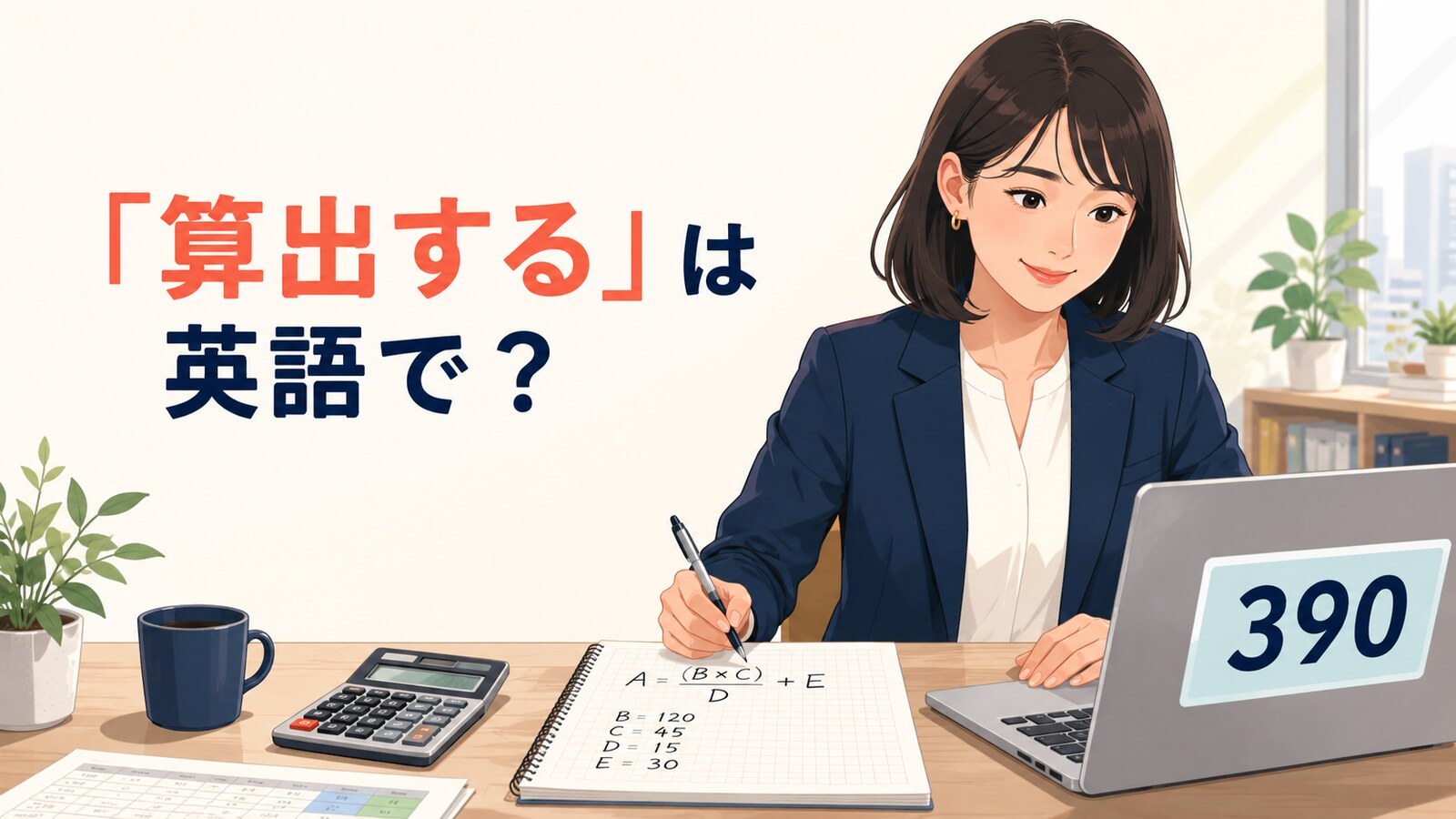 「算出する」は英語で？計算式とデータから数値を出す場面