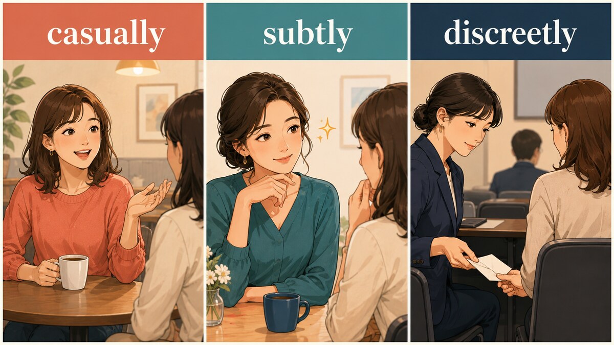 「さりげなく」は英語で？casually・subtly・discreetlyの違いと使い方