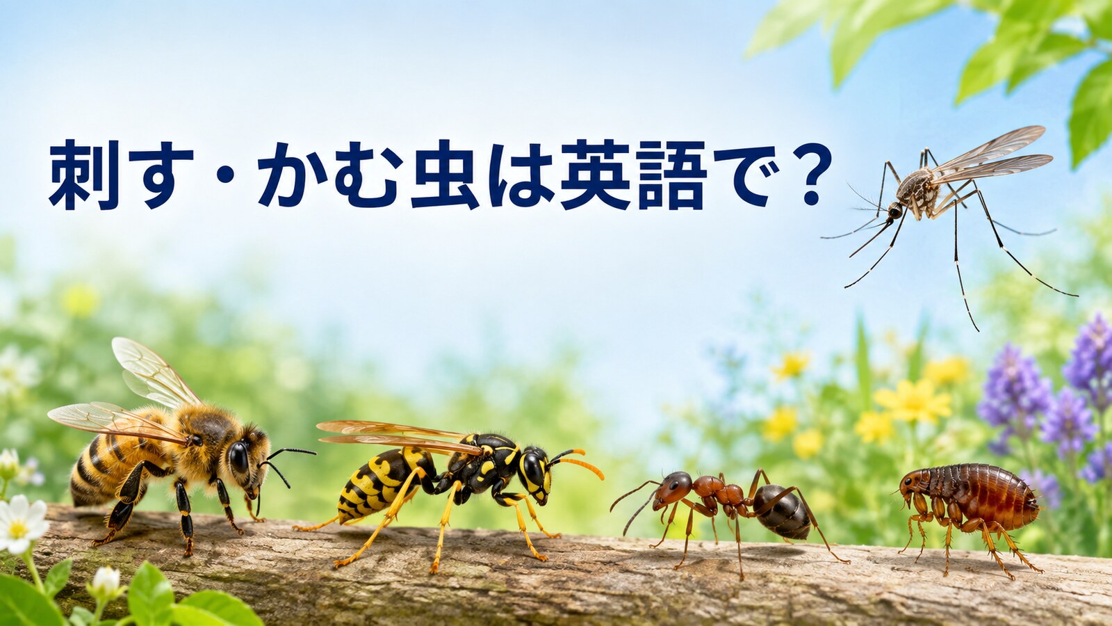 刺す・かむ虫は英語で？蚊・ハチ・アリ・ノミの英語一覧