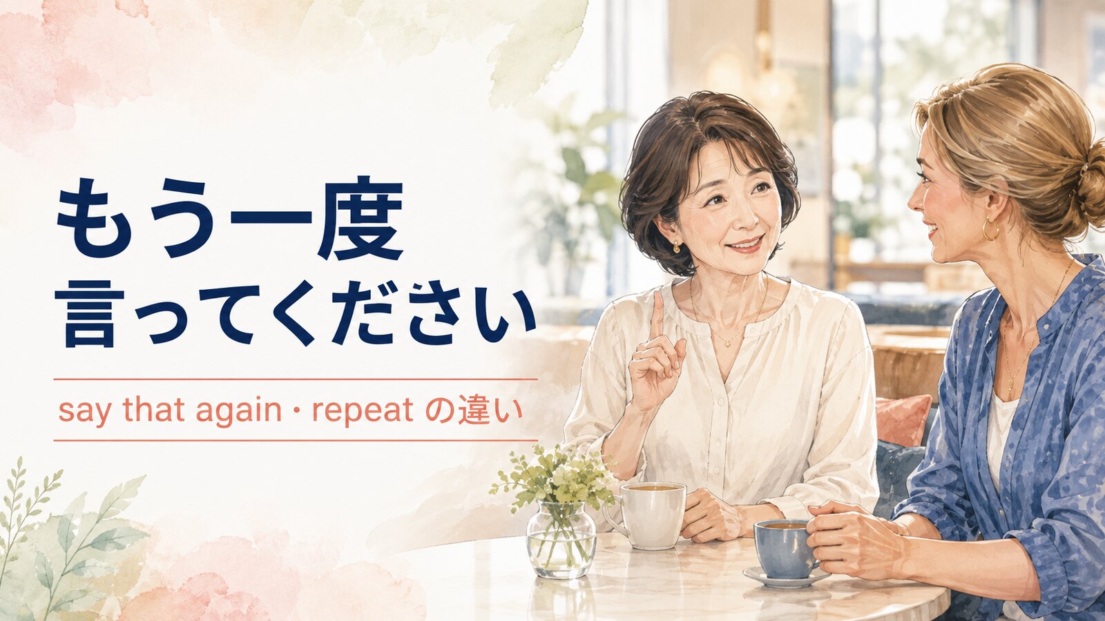 「もう一度言ってください」の英語表現とsay that again・repeatの違い