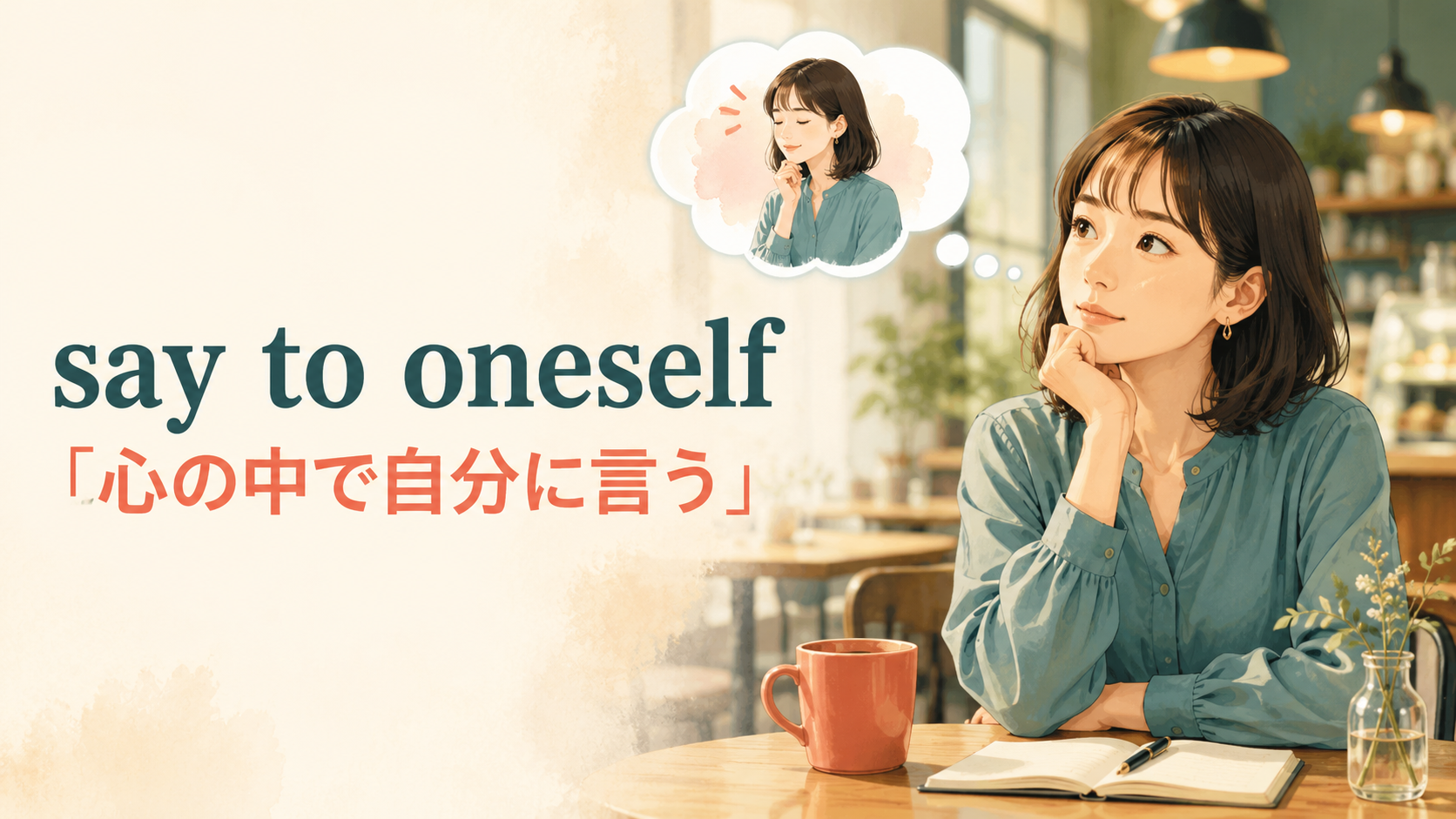 say to oneselfの意味は？「心の中で思う」の使い方・例文と類似表現