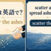 散骨は英語で？scatter the ashesを解説するアイキャッチ