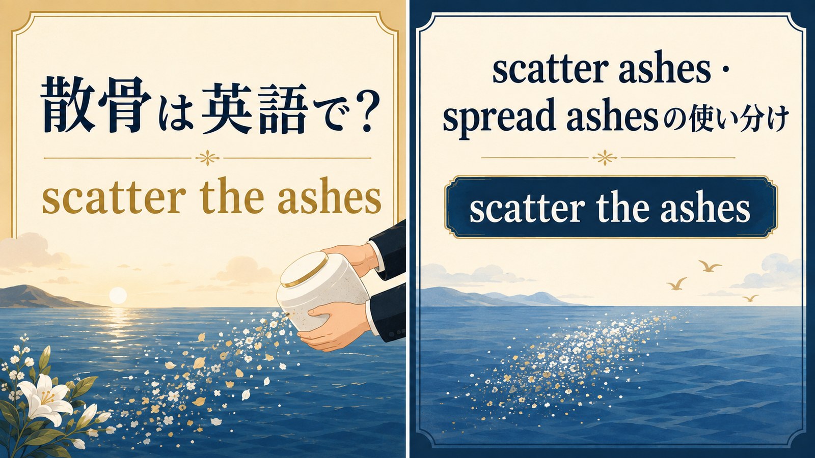 「散骨」は英語で？scatter the ashesの意味・使い方・文化差と例文