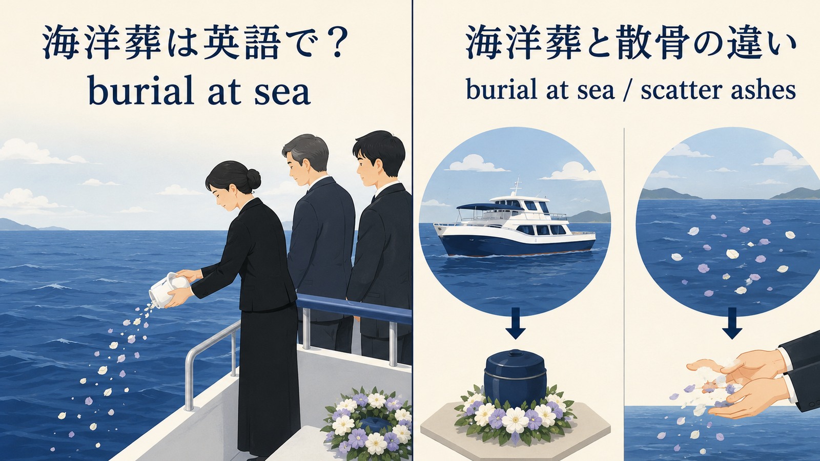 海洋葬は英語で? burial at sea
