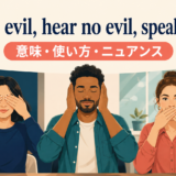 See no evil hear no evil speak no evilの意味・使い方・ニュアンスを表すアイキャッチ