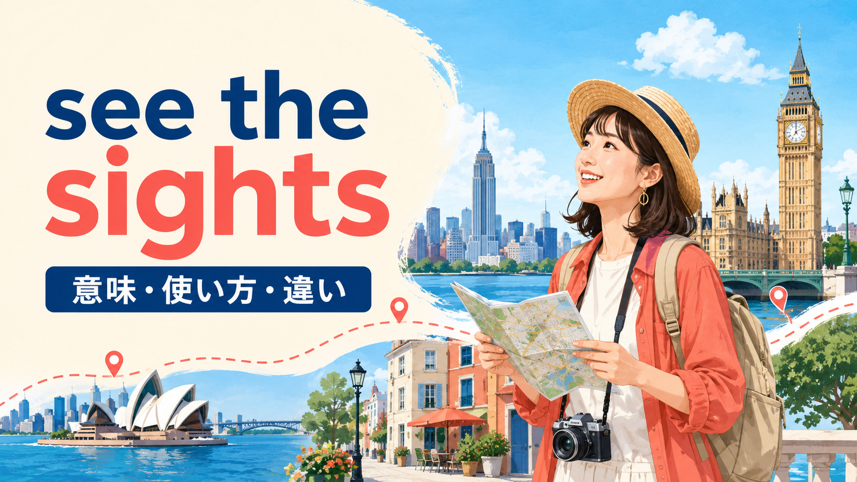 see the sightsの意味は？「名所を見て回る」の使い方とgo sightseeingとの違い