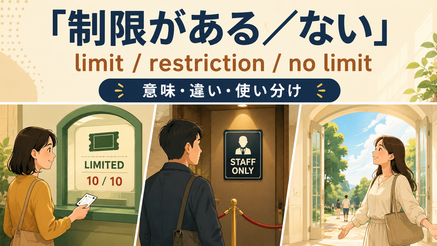 「制限がある/ない」の英語表現