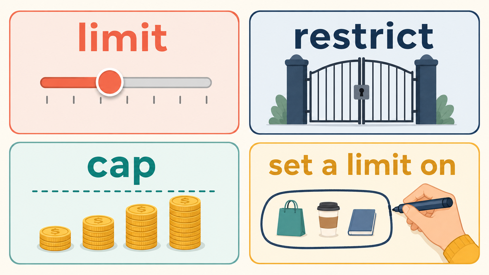 limit・restrict・cap・set a limit onの違い