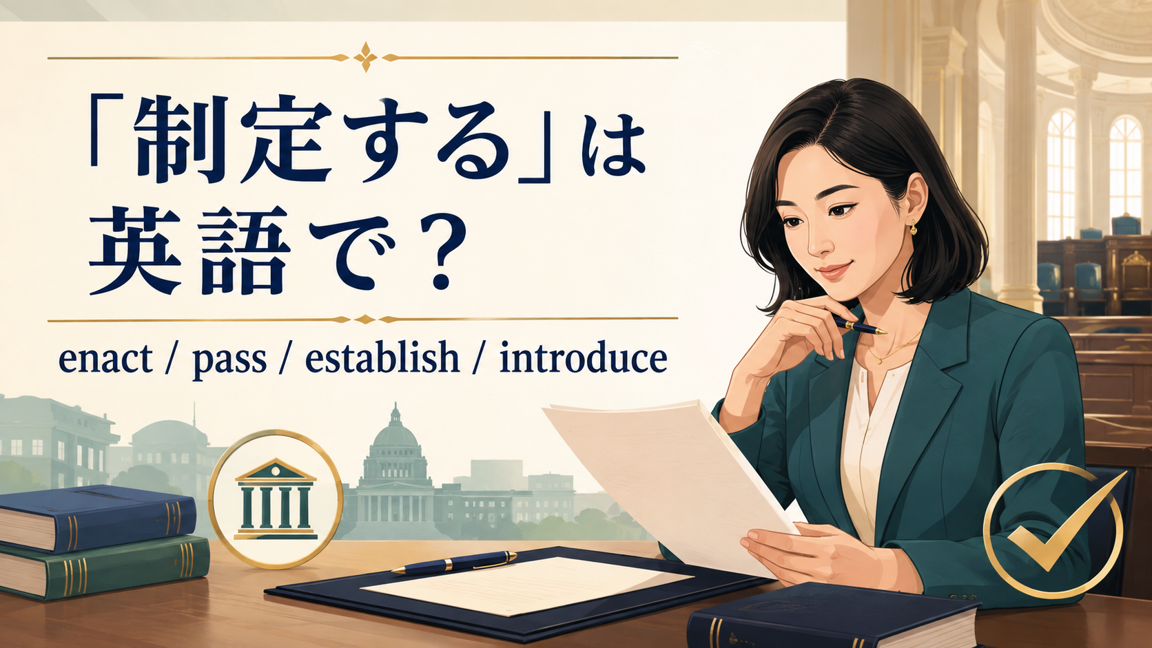 「制定する」の英語表現 enact・pass・establish・introduce