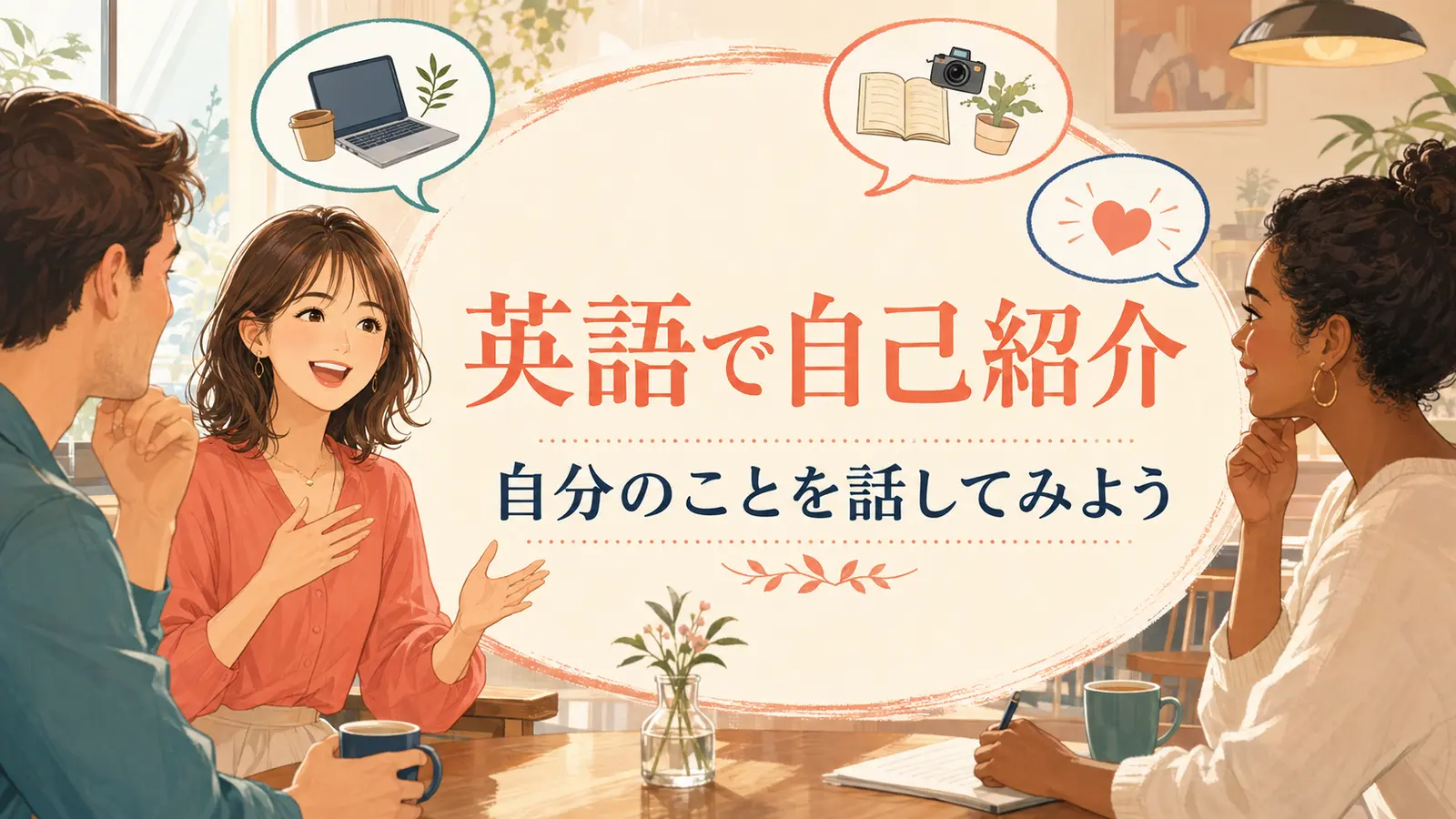 英語で自己紹介｜自分のことを話す初心者向けテンプレートと例文【仕事・趣味・性格】