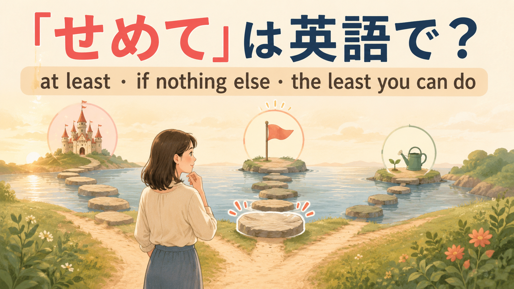 「せめて」は英語でat least・if nothing else・the least you can doを使い分けるアイキャッチ