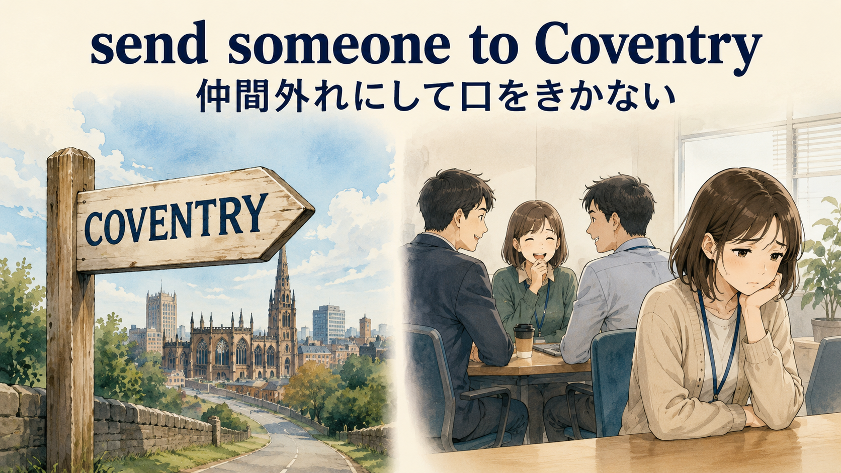 「send someone to Coventry」の意味・ニュアンス・使い分け図